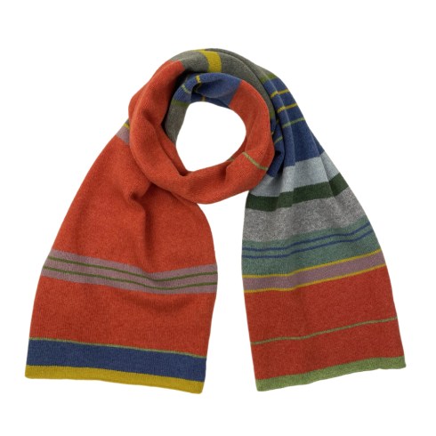 orange multi stripe scarf